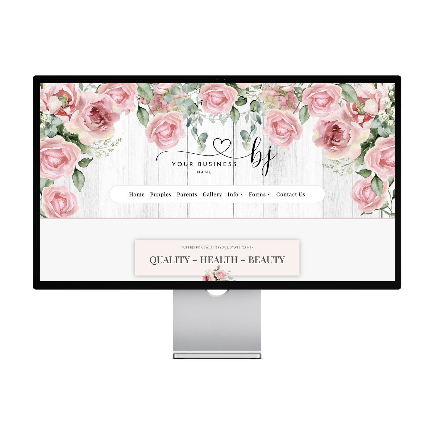 Pink Roses & Greenery Template — preview 1 of 3